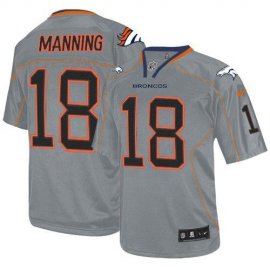 Nike Denver Broncos #18 Peyton Manning Lights Out Grey Youth Stitched NFL Elite Jersey