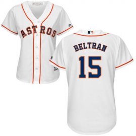 Houston Astros #15 Carlos Beltran White Home Womens Stitched MLB Jersey