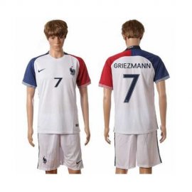 France #7 Griezmann Away Soccer Country Jersey
