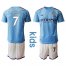 Manchester City #7 Sterling Home Kid Soccer Club Jersey