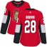 Adidas Ottawa Senators #28 Connor Brown Red Home Authentic Womens Stitched NHL Jersey