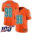 Nike Miami Dolphins #98 Raekwon Davis Orange Mens Stitched NFL Limited Inverted Legend 100th Season Jersey