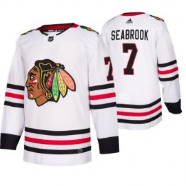 Chicago Blackhawks #7 Brent Seabrook 2019-20 Away Authentic Player White NHL Jersey