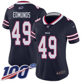 Nike Buffalo Bills #49 Tremaine Edmunds Navy Womens Stitched NFL Limited Inverted Legend 100th Season Jersey