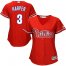 Philadelphia Phillies #3 Bryce Harper Red Alternate Womens Stitched MLB Jersey