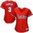 Philadelphia Phillies #3 Bryce Harper Red Alternate Womens Stitched MLB Jersey