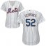 New York Mets #52 Yoenis Cespedes White(Blue Strip) Home Womens Stitched MLB Jersey