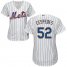 New York Mets #52 Yoenis Cespedes White(Blue Strip) Home Womens Stitched MLB Jersey