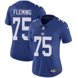 Nike New York Giants #75 Cameron Fleming Royal Blue Team Color Womens Stitched NFL Vapor Untouchable Limited Jersey