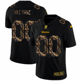 Minnesota Vikings Custom Mens Black Nike Flocked Lightning Vapor Limited NFL Jersey