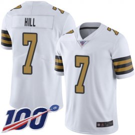 Nike New Orleans Saints #7 Taysom Hill White Mens Stitched NFL Limited Rush 100th Season Jersey