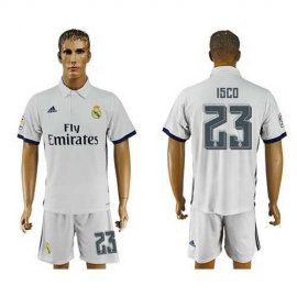 Real Madrid #23 Isco White Home Soccer Club Jersey