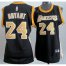 Cheap Women Los Angeles Lakers 24 Kobe Bryant Black Yellow Number Revolution 30 Swingman Jersey
