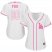 Los Angeles Dodgers #66 Yasiel Puig White/Pink Fashion Womens Stitched MLB Jersey