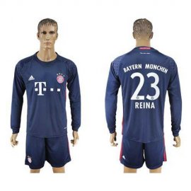 Bayern Munchen #23 Reina Dark Blue Goalkeeper Long Sleeves Soccer Club Jersey