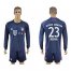Bayern Munchen #23 Reina Dark Blue Goalkeeper Long Sleeves Soccer Club Jersey