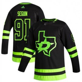 Dallas Stars #91 Tyler Seguin Black Mens Adidas 2020-21 Reverse Retro Alternate NHL Jersey