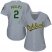 Oakland Athletics #2 Tony Phillips Grey Road Womens Stitched MLB Jersey