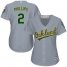 Oakland Athletics #2 Tony Phillips Grey Road Womens Stitched MLB Jersey