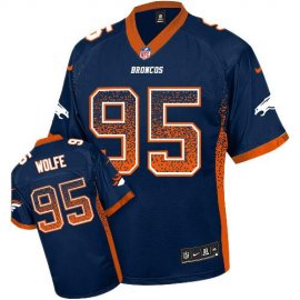Nike Denver Broncos #95 Derek Wolfe Navy Blue Alternate Mens Stitched NFL Elite Drift Fashion Jersey