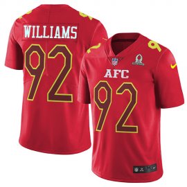 Nike New York Jets #92 Leonard Williams Red Mens Stitched NFL Limited AFC 2017 Pro Bowl Jersey