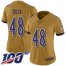 Nike Baltimore Ravens #48 Patrick Queen Gold Womens Stitched NFL Limited Inverted Legend 100th Season Jersey