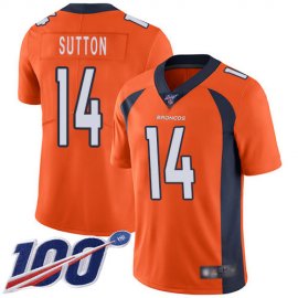 Nike Denver Broncos #14 Courtland Sutton Orange Mens Stitched NFL 100th Season Vapor Limited Jersey