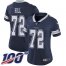 Nike Dallas Cowboys #72 Trysten Hill Navy Blue Team Color Womens Stitched NFL 100th Season Vapor Untouchable Limited Jersey