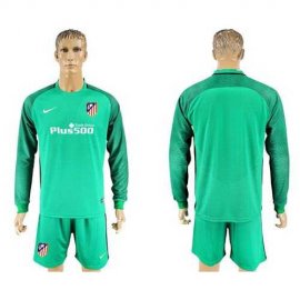 Atletico Madrid Blank Green Goalkeeper Long Sleeves Soccer Club Jersey