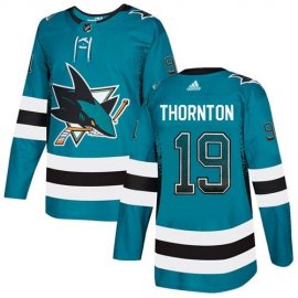 Adidas San Jose Sharks #19 Joe Thornton Teal Home Authentic Drift Fashion Stitched NHL Jersey