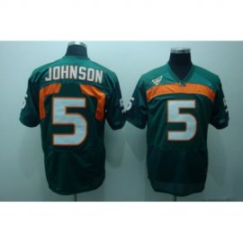 Miami Hurricanes 5 Johnson Green NCAA Jerseys