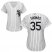 Chicago White Sox #35 Frank Thomas White(Black Strip) Home Womens Stitched MLB Jersey
