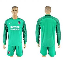Atletico Madrid Blank Green Goalkeeper Long Sleeves Soccer Club Jersey