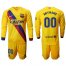 Barcelona Personalized Away Long Sleeves Soccer Club Jersey