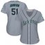 Seattle Mariners #51 Randy Johnson Grey Road Womens Stitched MLB Jersey
