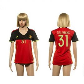 Womens Belgium #31 Tielemans Red Home Soccer Country Jersey