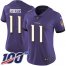 Nike Baltimore Ravens #11 Seth Roberts Purple Team Color Womens Stitched NFL 100th Season Vapor Untouchable Limited Jersey