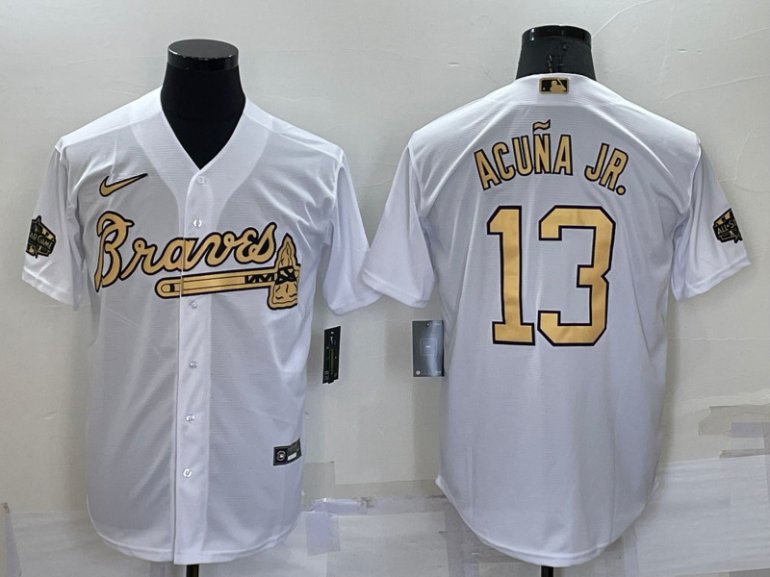 Braves 13 Ronald Acuna Jr. White Nike 2022 MLB All Star Cool Base Jersey Braves 13 Ronald Acuna Jr. White Nike 2022 MLB All Star Cool Base Jersey