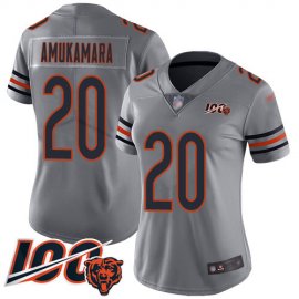 Nike Chicago Bears #20 Prince Amukamara Silver Womens Stitched NFL Limited Inverted Legend 100th Season Jersey