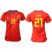 Womens Spain #21 Silva Red Home Soccer Country Jersey