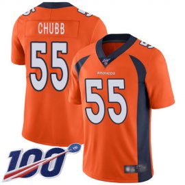 Nike Denver Broncos #55 Bradley Chubb Orange Mens Stitched NFL 100th Season Vapor Limited Jersey