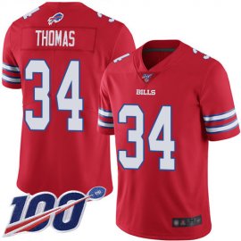 Nike Buffalo Bills #34 Thurman Thomas Red Mens Stitched NFL Limited Rush 100th Season Jersey