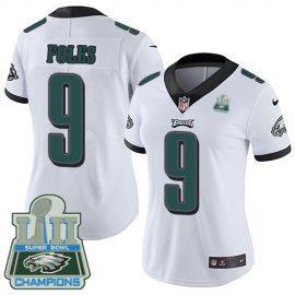 Nike Philadelphia Eagles #9 Nick Foles White Super Bowl LII Champions Womens Stitched NFL Vapor Untouchable Limited Jersey