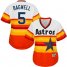 Houston Astros #5 Jeff Bagwell White/Orange Alternate Cooperstown Womens Stitched MLB Jersey