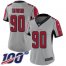 Nike Atlanta Falcons #90 Marlon Davidson Silver Womens Stitched NFL Limited Inverted Legend 100th Season Jersey