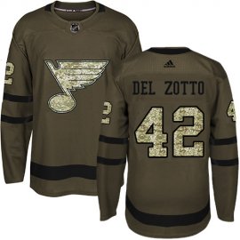 Adidas St. Louis Blues #42 Michael Del Zotto Green Salute To Service Stitched NHL Jersey