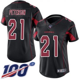 Nike Arizona Cardinals #21 Patrick Peterson Black Womens Stitched NFL Limited Rush 100th Season Jersey