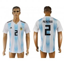 Argentina 2 MERCADO Home 2018 FIFA World Cup Thailand Soccer Jersey