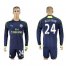 Arsenal #24 Bellerin Sec Away Long Sleeves Soccer Club Jersey