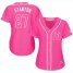 New York Yankees #27 Giancarlo Stanton Pink Fashion Womens Stitched MLB Jersey